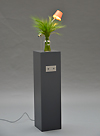 sculpture robotique lumière, lampe se cachant derrière une plante - Peter Keene